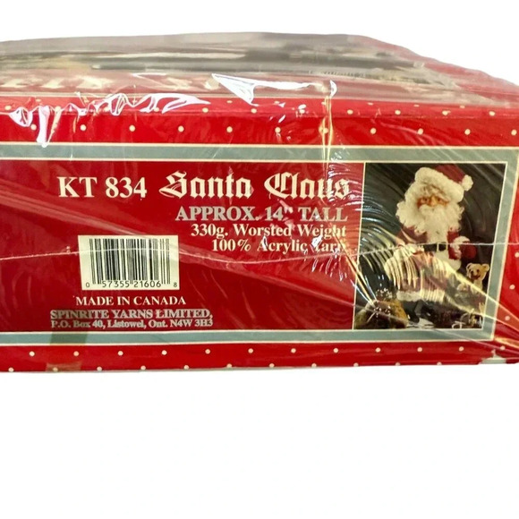 Spinrite Santa Doll Kit 14 inch Tall Crochet Yarn Complete Xmas Vintage New - Picture 12 of 14